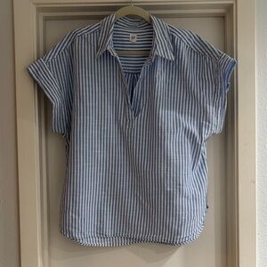 GAP Light Blue and White Striped Casual Shirt